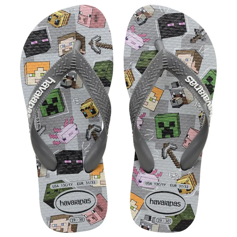 Havaianas Kids Minecraft FC (4145125-5178 Cinza Aco)