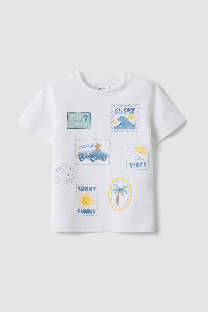 OVS βρεφικό T-shirt με all-over print Regular Fit - 002619579 Λευκό