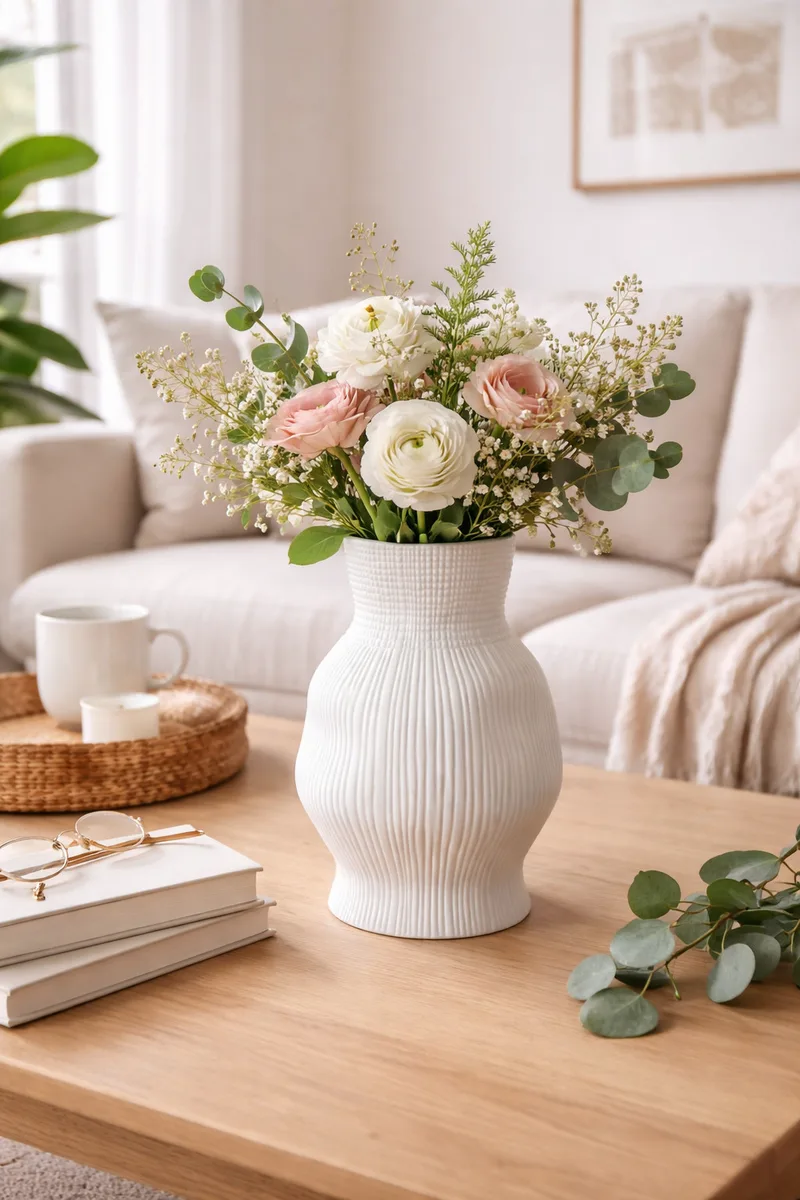 HFA Διακοσμητικό Βάζο Πορσελάνης Durable Terra Matt White 23cm