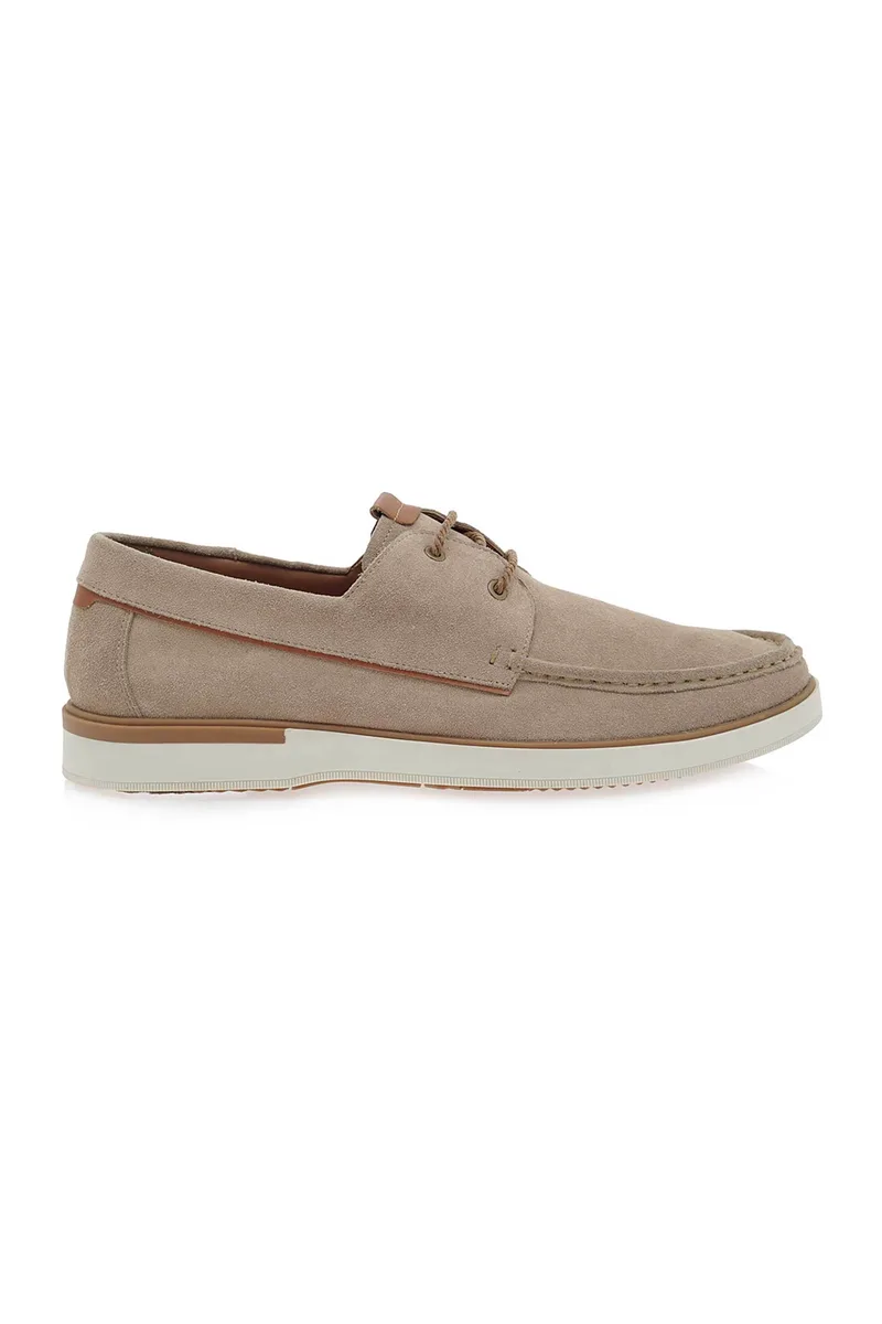 Renato Garini ανδρικά suede boat shoes - W515W4111585 Μπεζ
