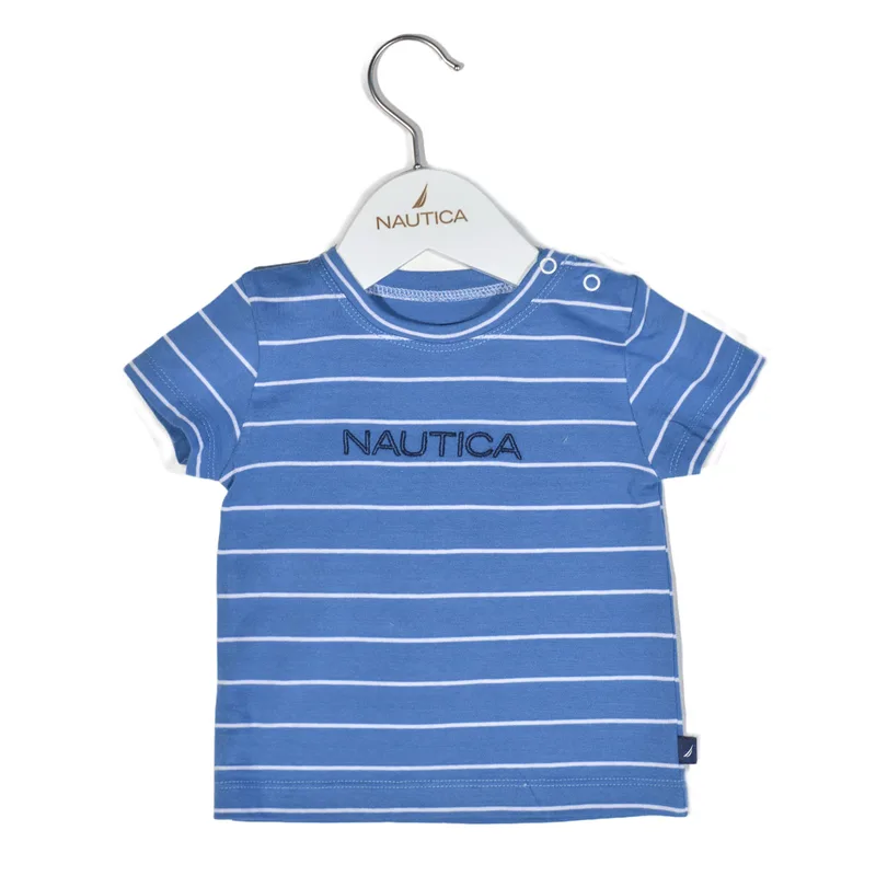 Μπλούζα Βρεφική Κοντομάνικη Nautica Μπλε Ριγέ 74 CM (6-9M) 74 CM (6-9M)