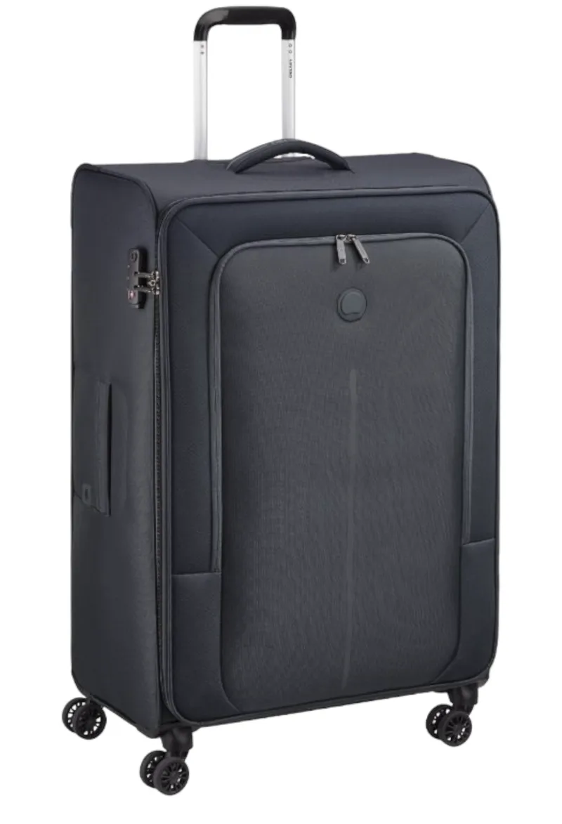 Μαλακή Βαλίτσα Delsey Caracas Μεγάλη 82×50×32cm Με 4 Διπλές Ρόδες 390782100-BLACK