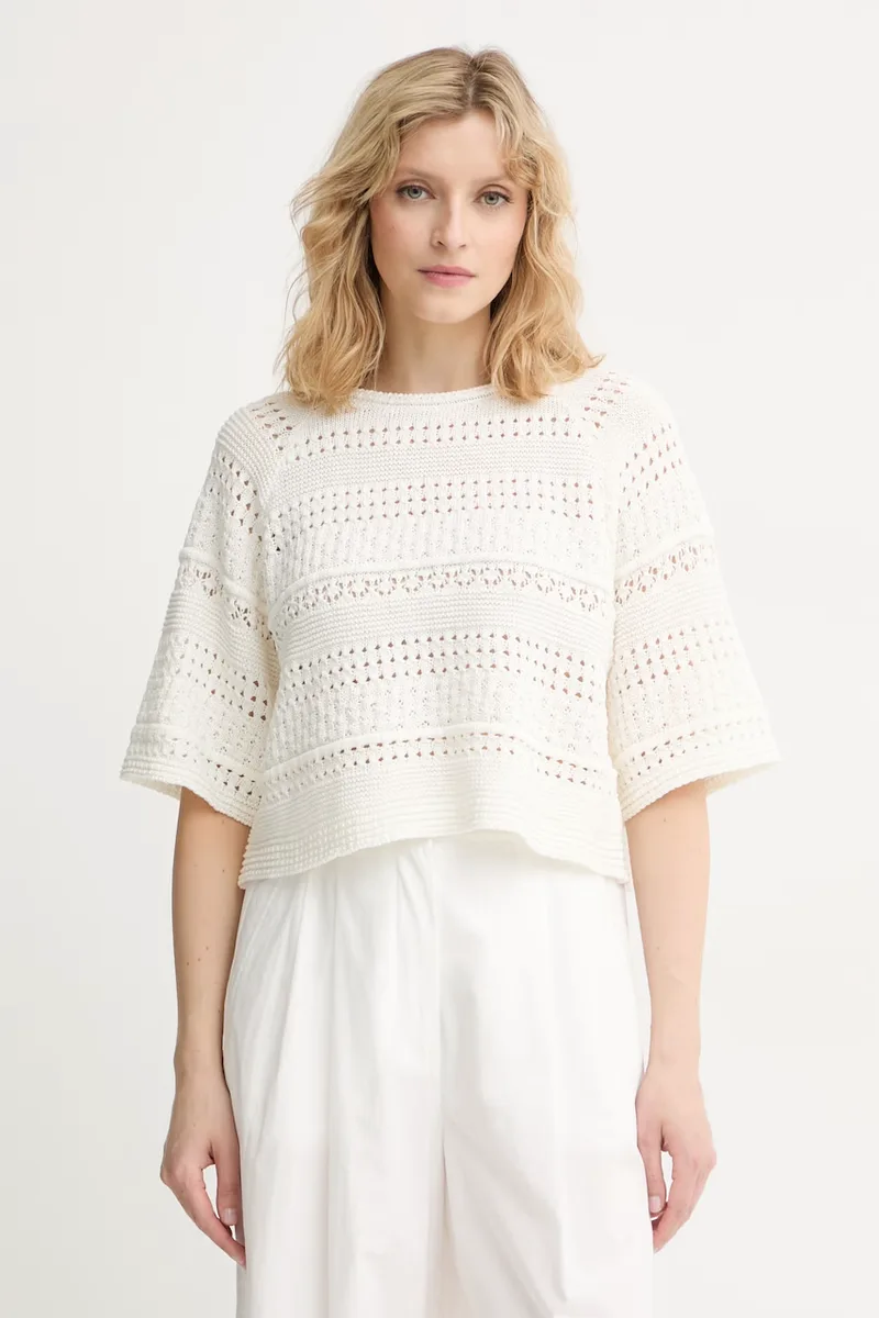 Weekend Max Mara πουλόβερ με κοντό μανίκι γυναικείο βαμβακερό