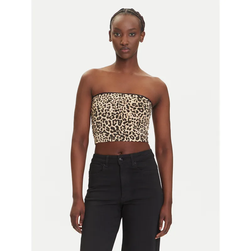 Noisy May Τοπ Avery 27034321 Καφέ Slim Fit