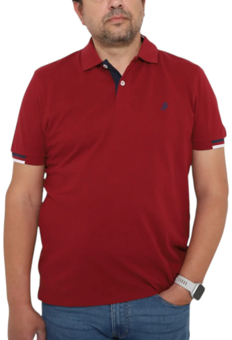 Μπλούζα Polo USA POLO CLUB Sleeve Polo-Shirt 1003-WINE Ανδρικό