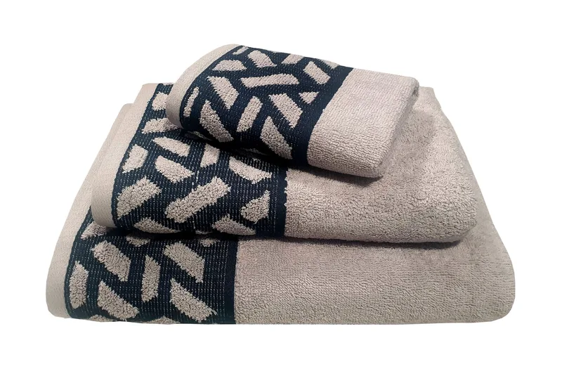 Πετσέτα Le Blanc Πεννιέ Ζακάρ 550gr/m2 MYKONOS Grey Χειρός 30x50