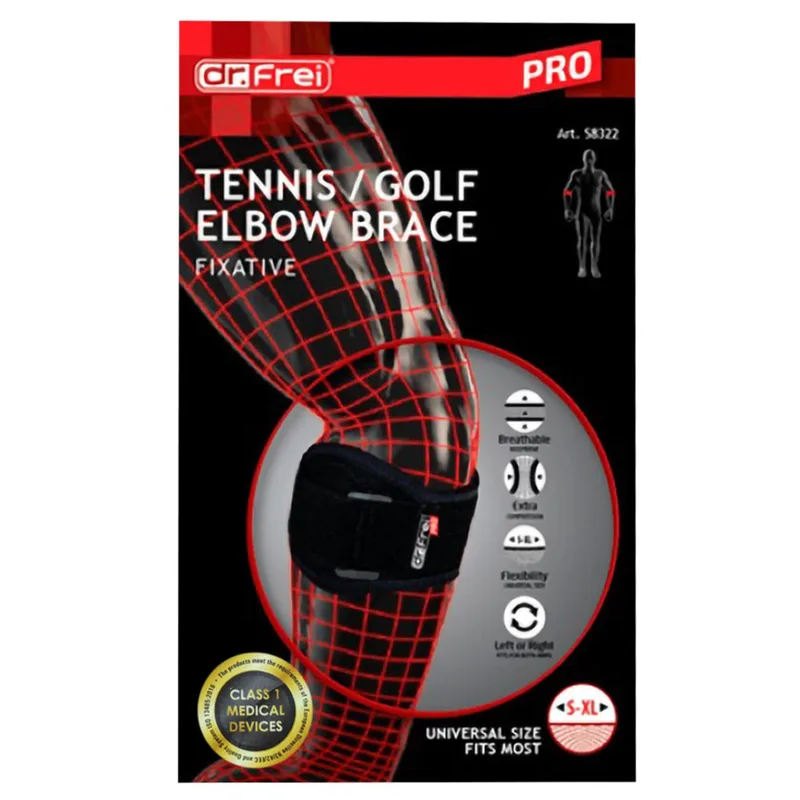 Dr. Frei Tennis / Golf Elbow Brace Fixative Αμφιδέξιο Περιαγκώνιο για Επικονδυλίτιδα Μαύρο One Size 1 Τεμάχιο