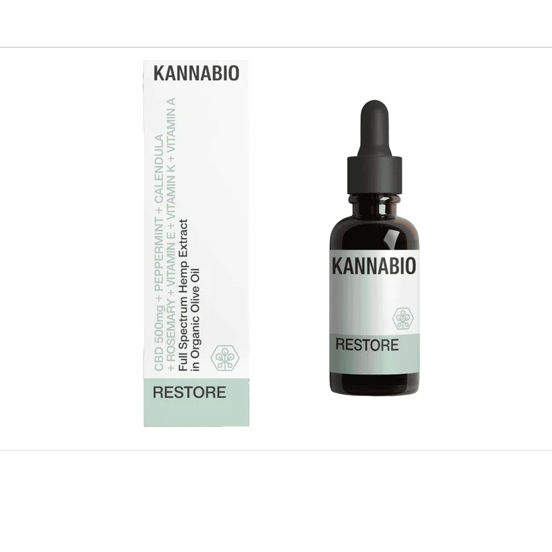 Kannabio RESTORE CBD 5% + Εκχυλίσματα βοτάνων + Βιταμίνες (10ml)