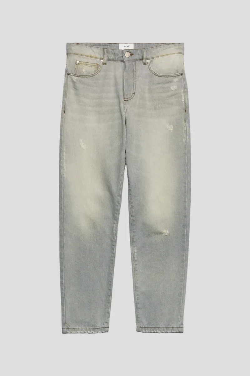AMI PARIS Ανδρικό Γκρι Tapered Fit Jeans