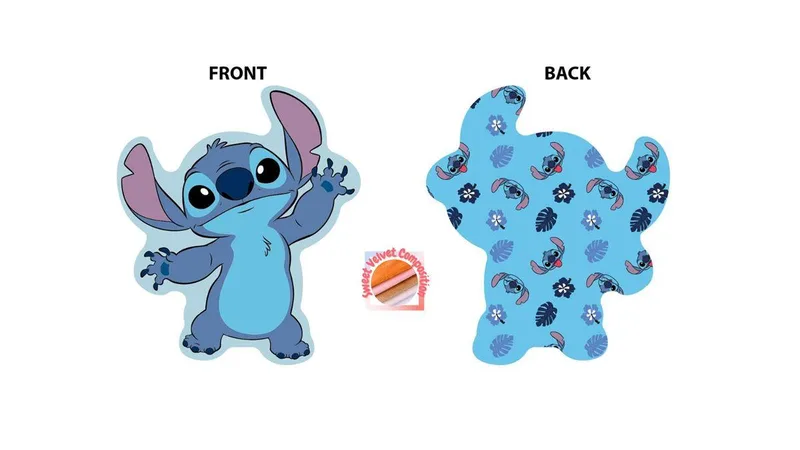 Mini Μαξιλάρι 3D AOP Disney Home Stitch 680 20 cm Sky Blue 100% Velboa