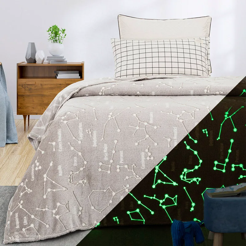 Φωσφοριζέ Κουβέρτα Fleece Μονή 160x220 Beauty Home 6252 Galaxy 160x220