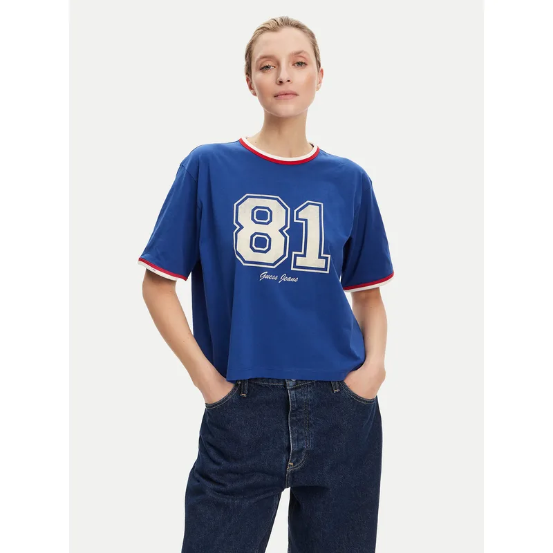 Guess Jeans T-Shirt W5YI19 K8HM0 Μπλε Regular Fit