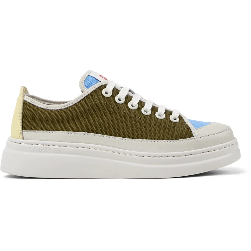 CAMPER Twins - Sneakers Για Γυναικεία - Λευκό,Μπλε,Κίτρινο, Μέγεθος 40, Cotton fabric/Smooth leather