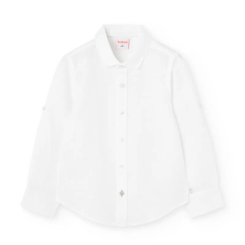 Πουκάμισο λινό αγόρι Boboli-731034-1100-White