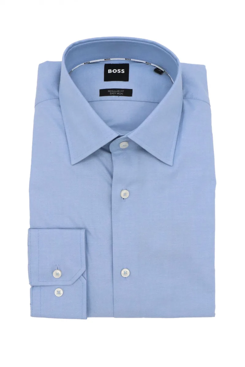 BOSS ΠΟΥΚΑΜΙΣΟ REGULAR FIT STRETCH H-JOE-KENT-C1-214 ΓΑΛΑΖΙΟ