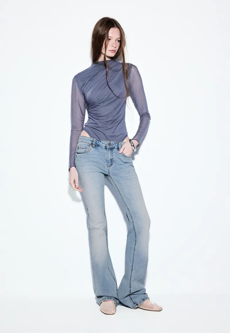 Stradivarius D67 Jeans Slim Bootcut Γαλάζιο 36