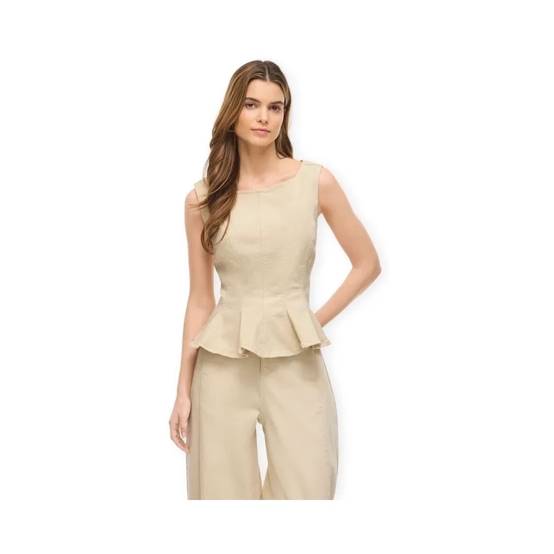 Μπλούζα Vila Top Chia Peplum - Birch
