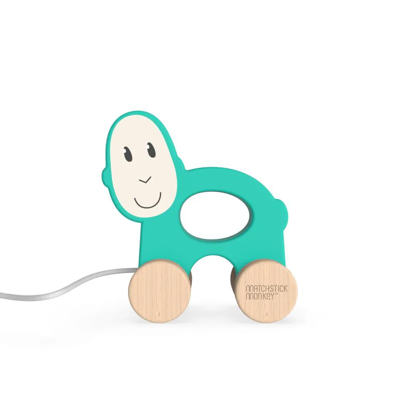 Matchstick Monkey Pull Along Animal συρόμενο παιχνίδι Monkey 1 τμχ