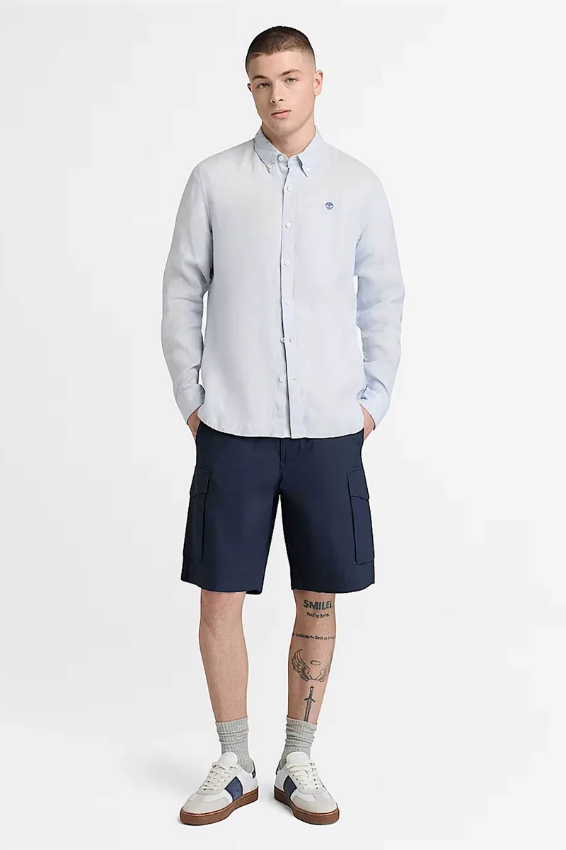 Timberland ανδρική βερμούδα cargo poplin Loose Fit "Brookline" - TB0A44VX4331 Μπλε Σκούρο