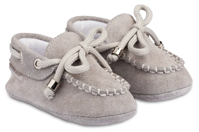 Babywalker Βαπτιστικά Καστόρινα Δετά Loafer MI1116 Γκρι