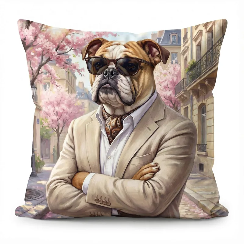 Διακοσμητική μαξιλαροθήκη (45Χ45) English Bulldog 101326, KELMA