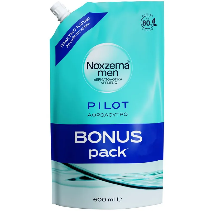 Noxzema Men Pilot Refreshing Showergel Αφρόλουτρο Ανταλλακτικό σε Σακουλάκι με Θαλάσσια Άλατα για Αίσθηση Αναζωογόνησης Refill 600ml