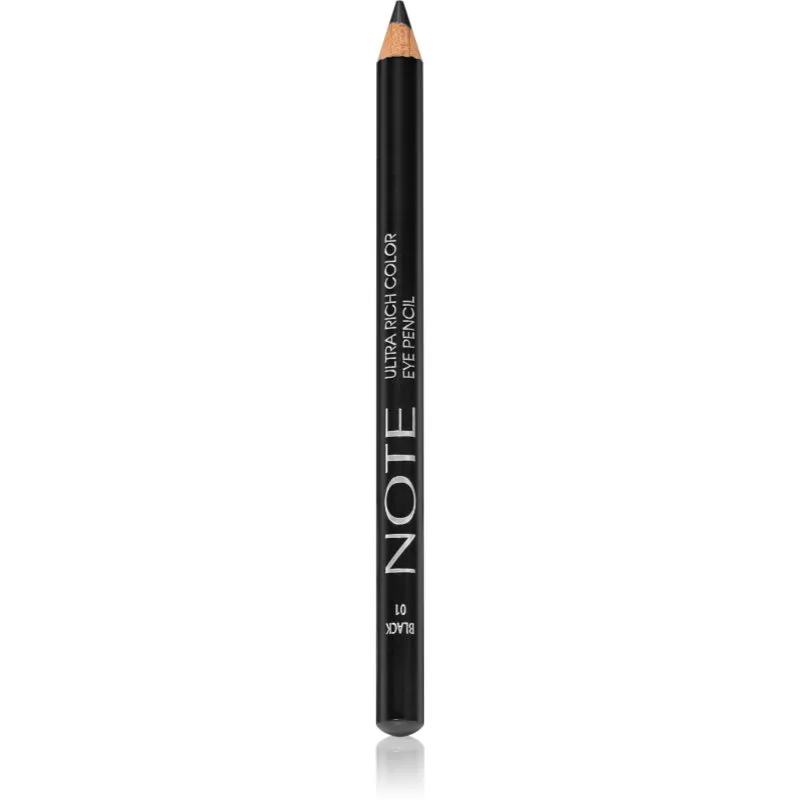 Note Cosmetique Ultra Rich Color αδιάβροχο μολύβι για τα μάτια απόχρωση 01 Black 1,1 γρ