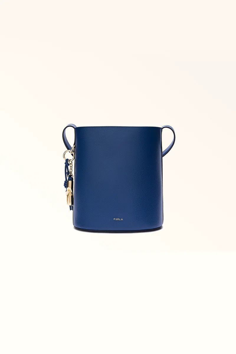 Furla γυναικεία δερμάτινη τσάντα ώμου "Roxie Bucket S" - WB01875-ARE000 Μπλε