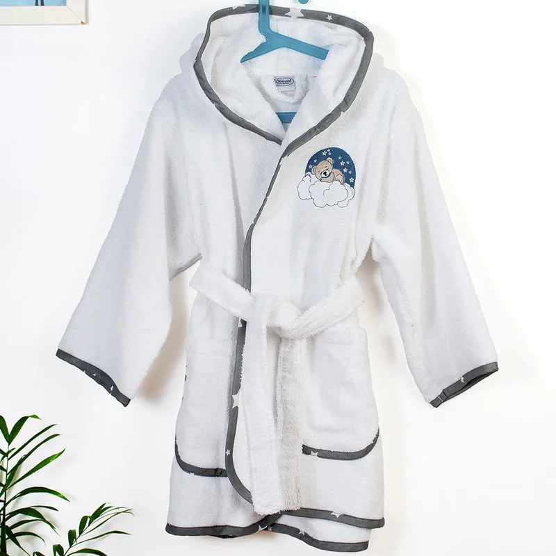 Βρεφικό Μπουρνούζι Dimcol Cloudy Bear 176 White-Grey No02 No02