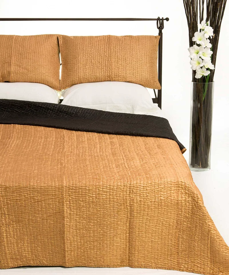 Σετ Κουβερλί Υπέρδιπλο Silk Fashion 6330 Χρυσό 220x240