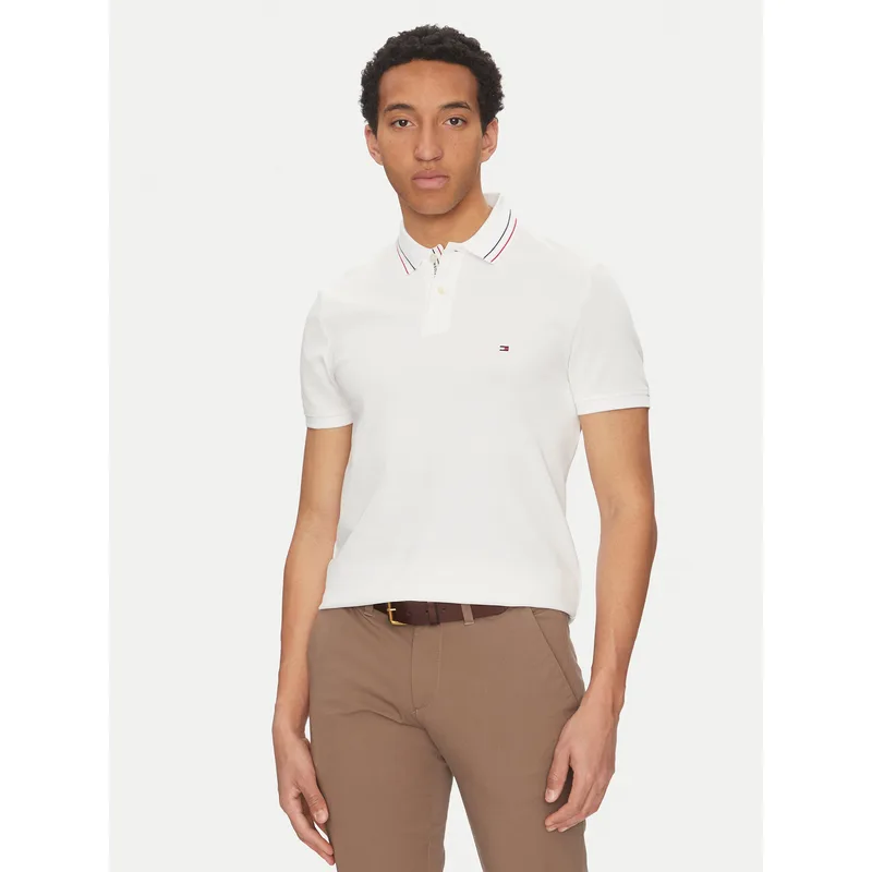 Tommy Hilfiger Polo Placket Interest MW0MW38459 Λευκό Regular Fit