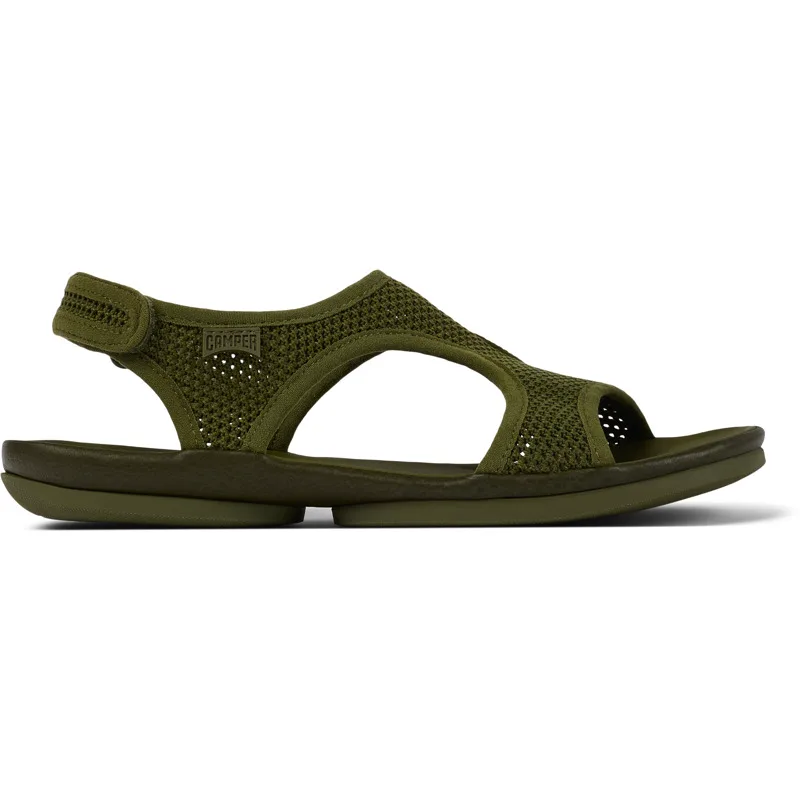 CAMPER Right - Πέδιλα Για Γυναικεία - Πράσινο, Μέγεθος 39, Cotton fabric/Smooth leather