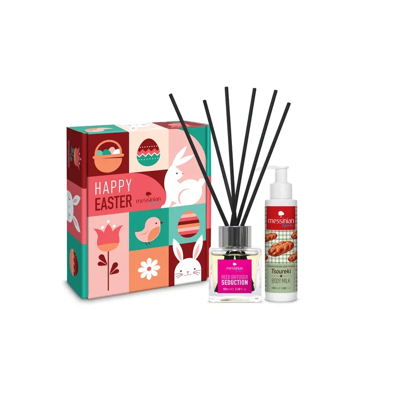 Messinian Spa Promo Γαλάκτωμα Σώματος Τσουρέκι 100ml & Reed Deffuser Seduction Πασχαλινό Μεθυστικό Άρωμα Χώρου 100ml