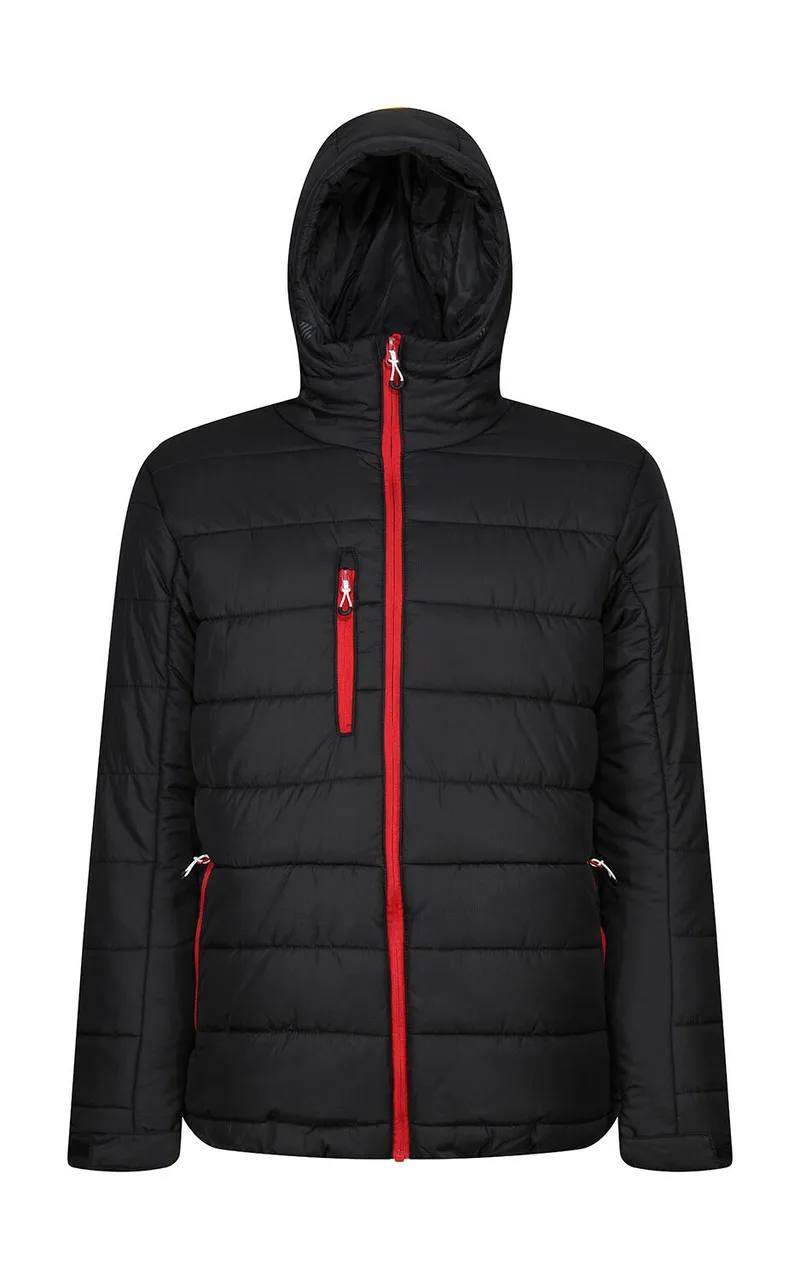 Men’s Navigate Thermal Hooded Jacket Regatta Professional TRA241 Black/Classic Red