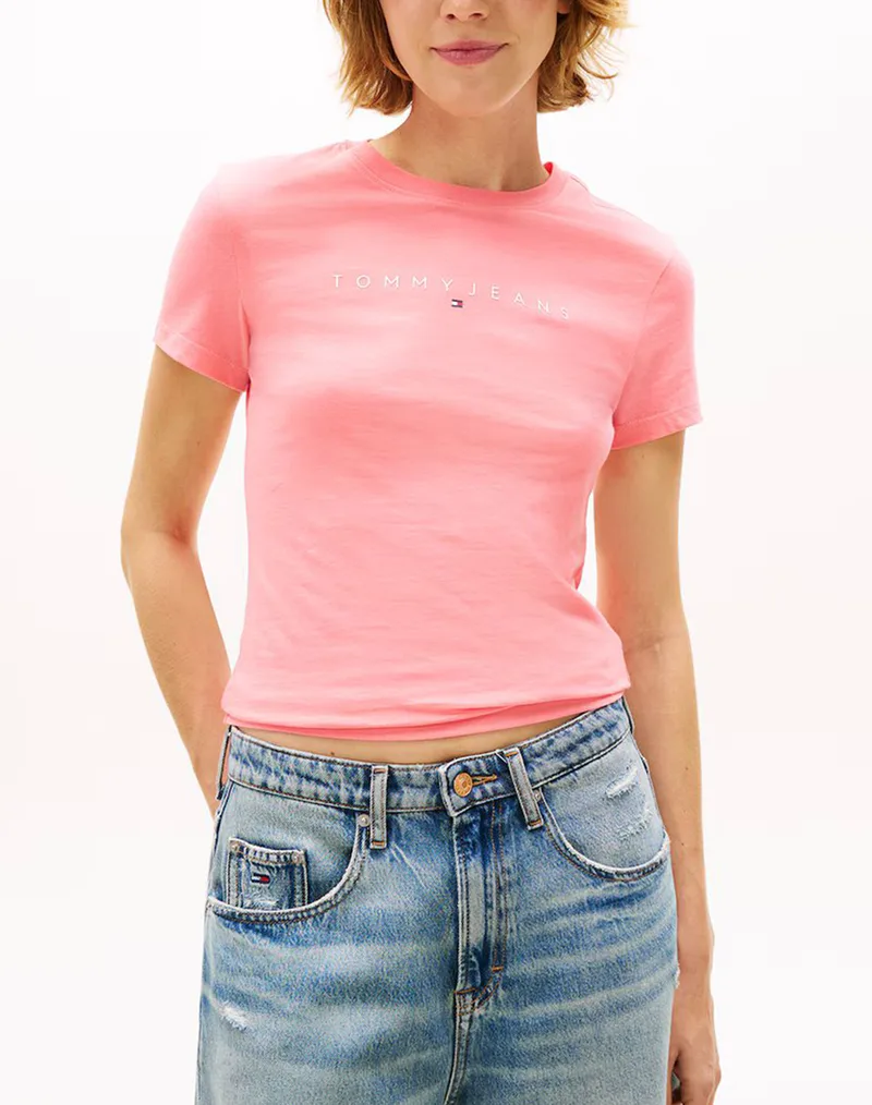 TOMMY JEANS TJW SLIM LINEAR TEE EXT DW0DW18398-TIE Ροζ