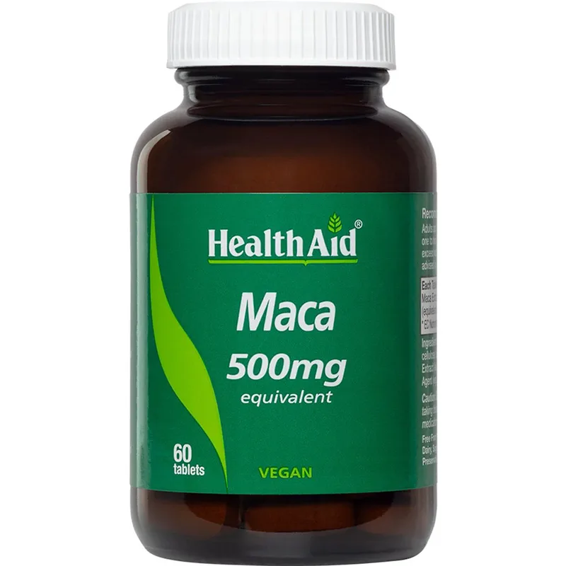 Health Aid Maca 500mg Συμπλήρωμα Διατροφής Εκχυλίσματος του Βοτάνου Maca για Ενίσχυση & Τόνωση της Σεξουαλικής Υγείας στους Άνδρες 60tabs