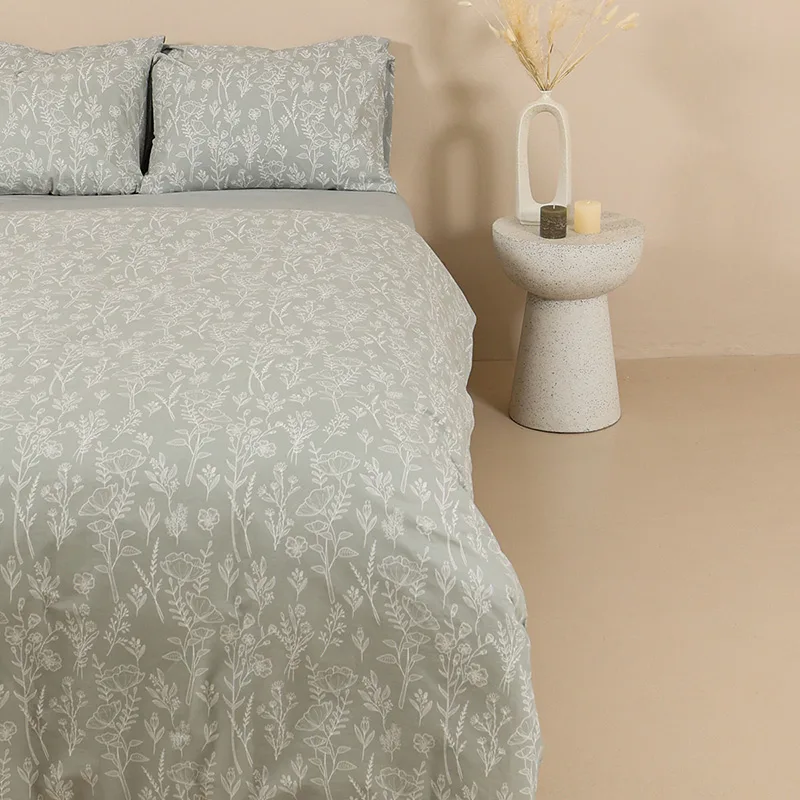 Σεντόνια Διπλά (Σετ) 200X270 Sunshine Cotton Feelings 2050 Grey Χωρίς Λάστιχο (200x270)