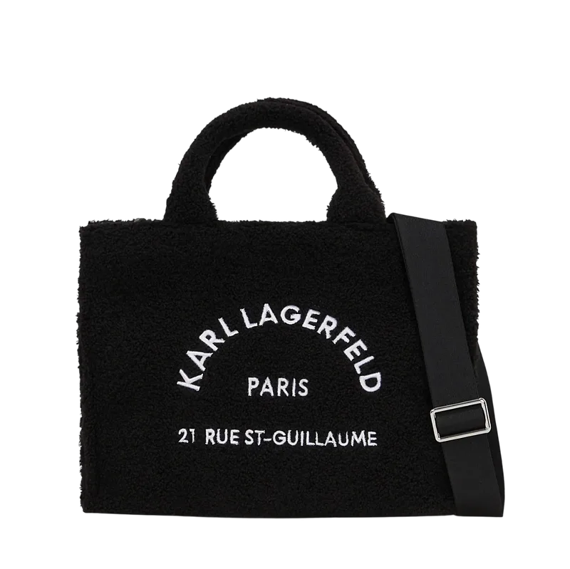 Γυναικεία K/Rsg Md Square Tote Shearling Τσάντα Μαύρη Karl Lagerfeld A4W50013-999 BLACK
