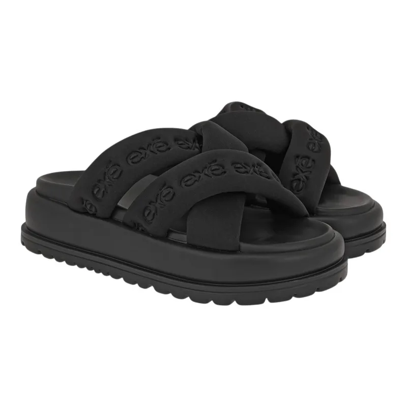 EXE Shoes Γυναικεία Παντόφλας FLATFORMS 03R-121 Μαύρο W403R1213001
