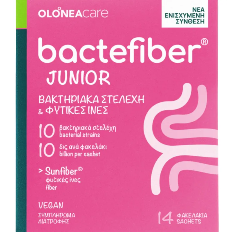 Olonea Bactefiber Junior Συμπλήρωμα Διατροφής με Φυτικές Ίνες για την Ανακούφιση από την Παιδική Δυσκοιλιότητα 14 Sachets