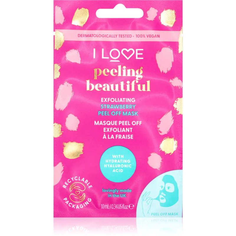 I Love Peeling Beautiful μάσκα προσώπου που ξεφλουδίζει με απολεπιστική δράση 10 ml