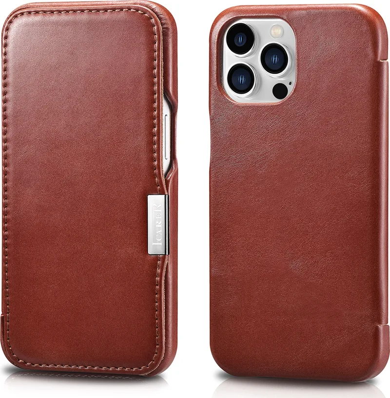iCarer Vintage Series Side-Open Δερμάτινη Θήκη Apple iPhone 13 Pro - Red (RIX1307-RD)