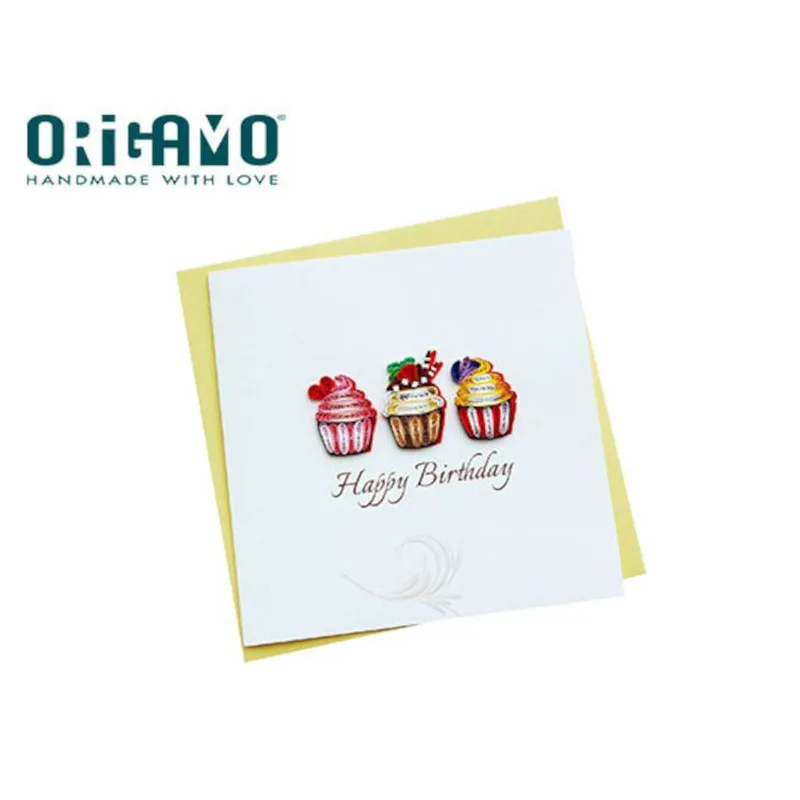 ORIGAMO ΚΑΡΤΑ ΕΥΧΕΤΗΡΙΑ QUILLING CUPCAKES 16.2x16.5cm FILIGRANA