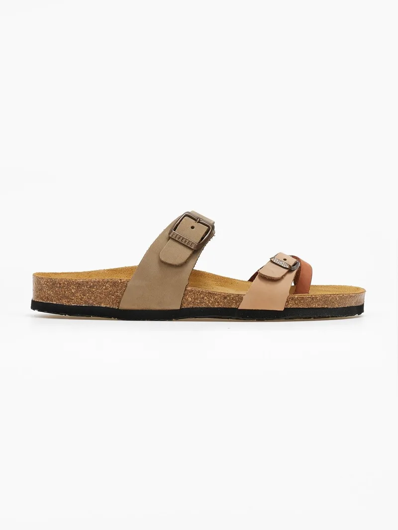Plakton Leather Sandals Anatomic Footbed - 181032 (NOBUCK TRI) - Olive