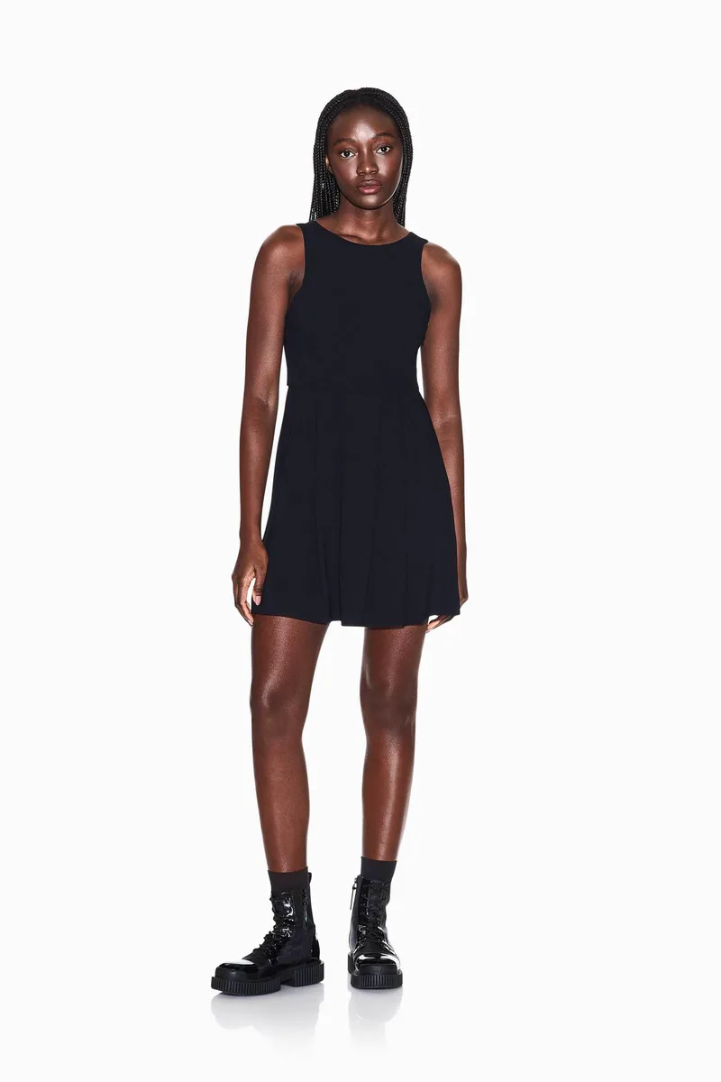 Armani Exchange γυναικείο mini φόρεμα αμάνικο - XW002282AF21555 Μαύρο