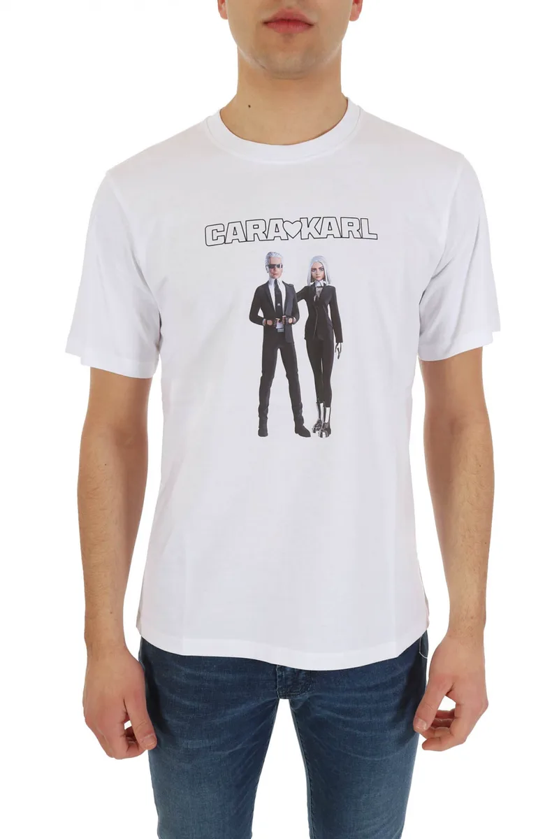 KARL LAGERFELD T-SHIRT CREW NECK KARL LOVERS LOGO ΛΕΥΚΟ