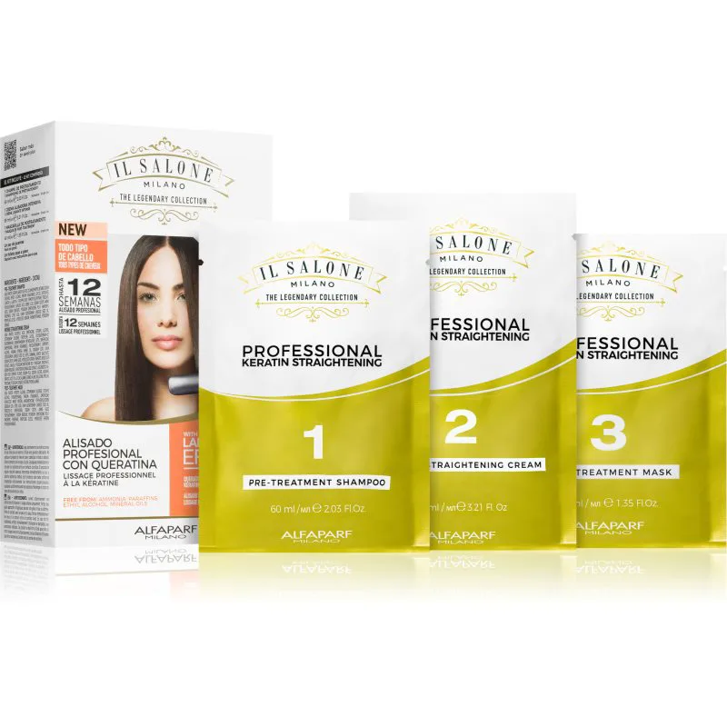 Alfaparf Milano Il Salone Milano Straightening Kit περιποίηση για λείανση για ευαίσθητα μαλλιά Illuminating Linseed Oil 1 τμχ