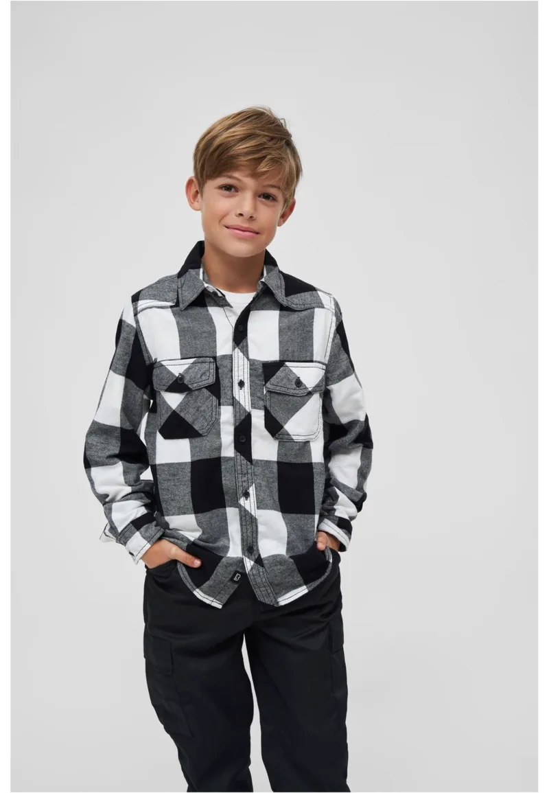 Check shirt Παιδικό Brandit BD6016-01248 white/black