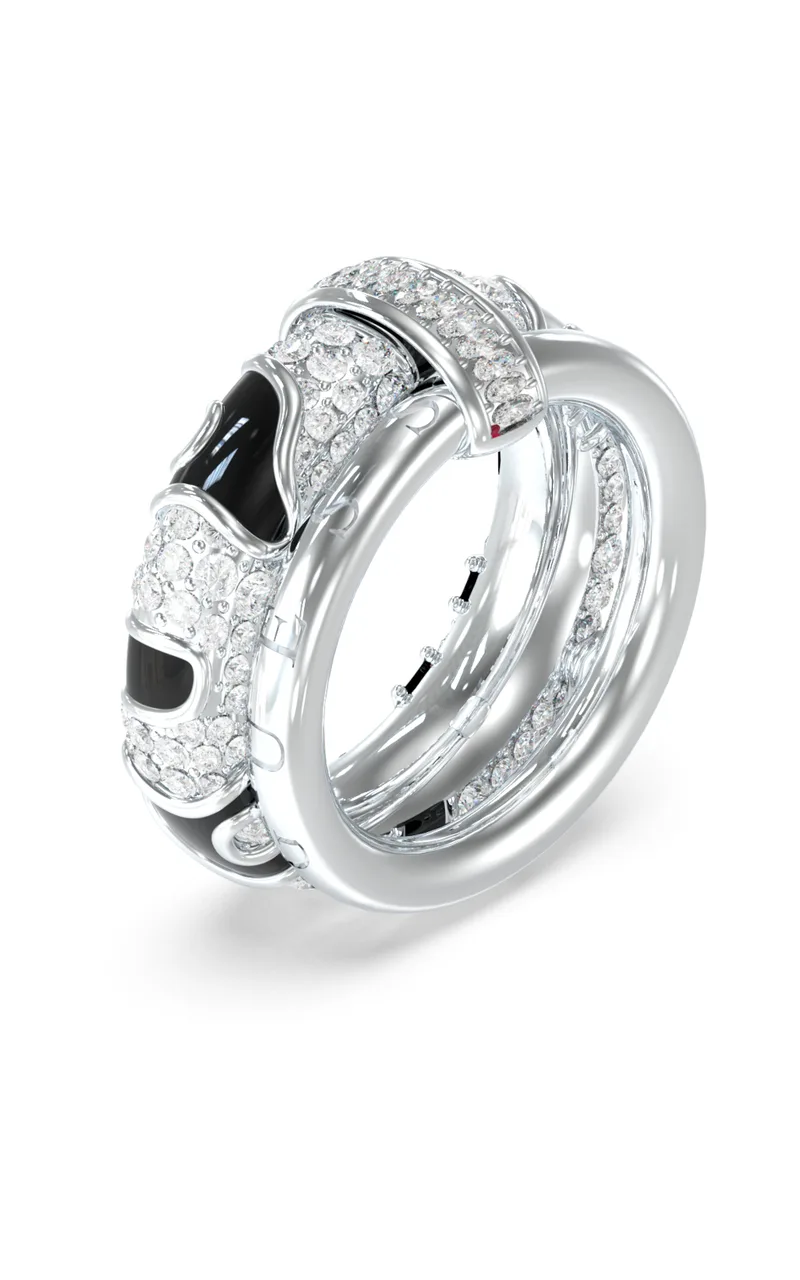 GUESS STEEL FABULOUS ME JUBR05194JWRHBK-No.52 Δαχτυλίδι Δίχρωμο Με Πέτρες