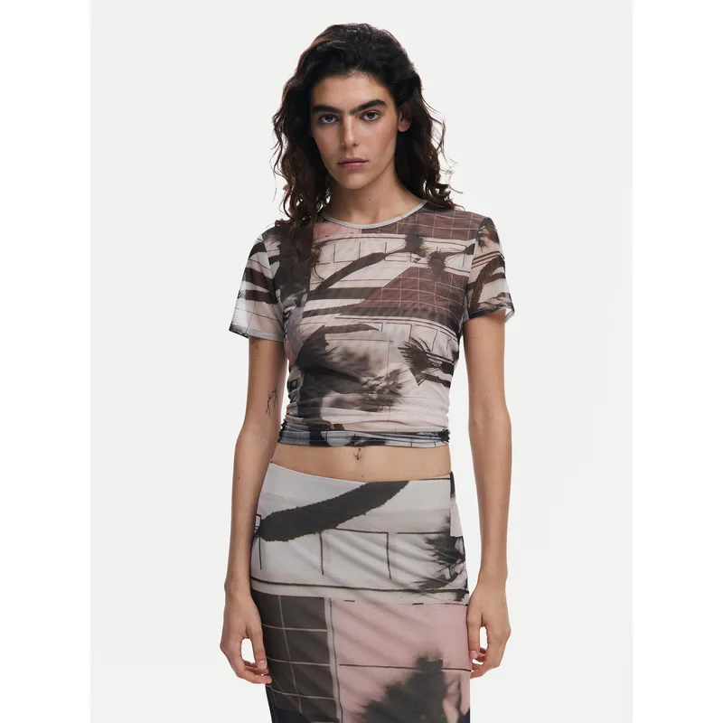 Desigual T-Shirt 25SWTK99 Μαύρο Regular Fit
